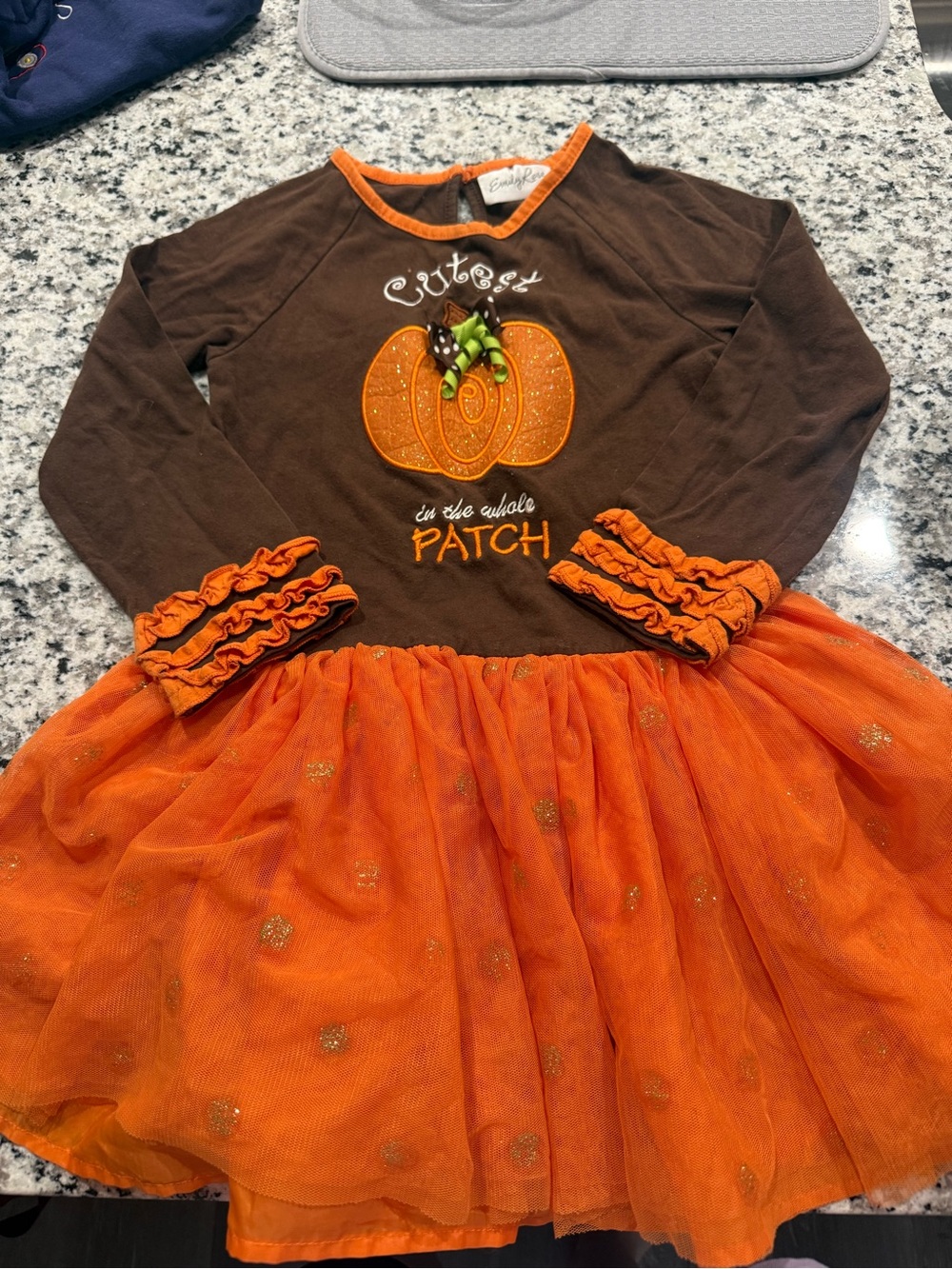 Emily Rose Girls' Orange Pumpkin Patch Dress